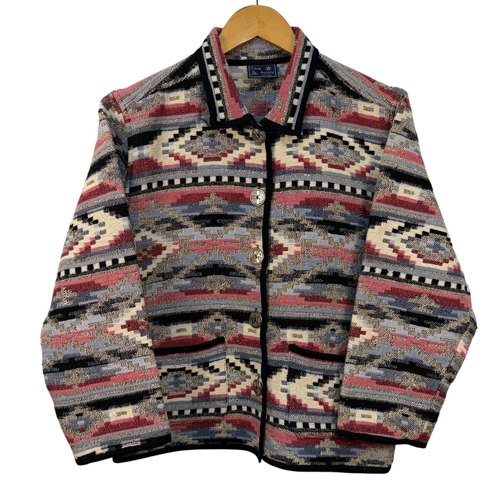 Jane‎ Ashley Southwestern Tribal Blazer Jacket Women Small